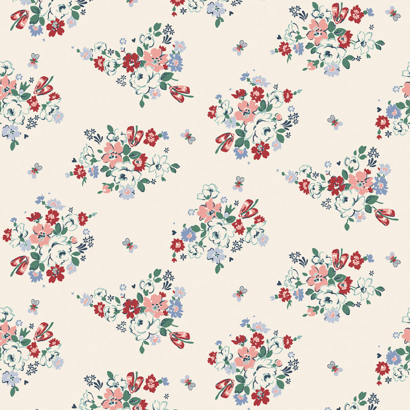 Cath Kidston Clifton Floral Wallpaper, Beige