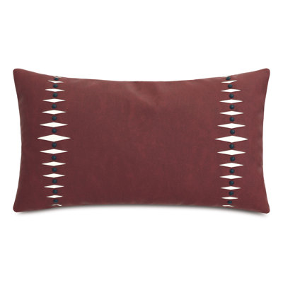 Andes Geometric Faux Leather Throw Pillow