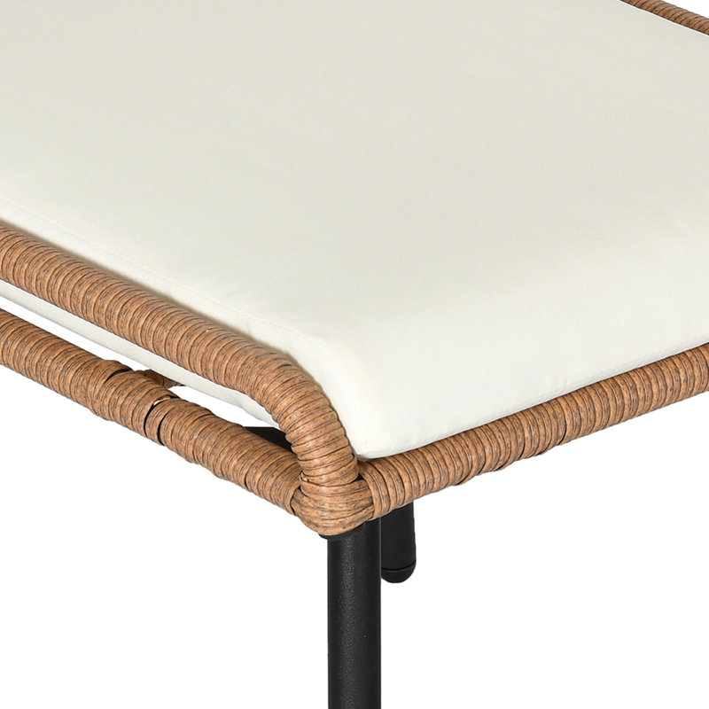 Repose-pieds d'extérieur en osier Milam, Beige