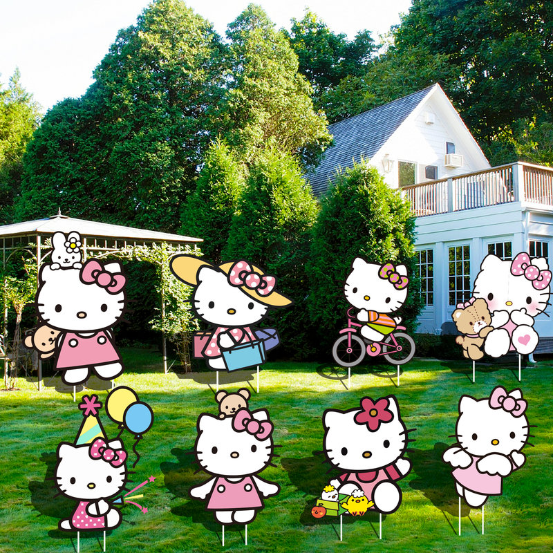 8 panneaux de signalisation Hello Kitty
