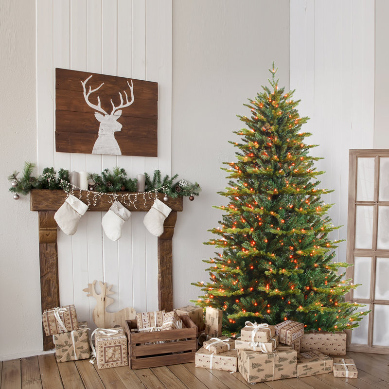 6ft Pine Artificial Christmas Tree with Color Changing LED Lights