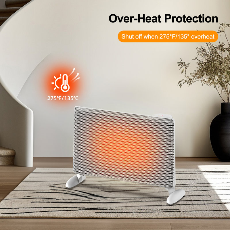 1500-w Convection Wall Mounted Room Heater With Thermostat And Remote Control