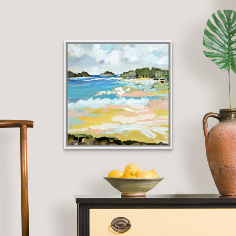 «Surfscape IX» par Karen Fields - reproduction d'art, H 22 po x l 22 po x P 1,75 po, Toile blanche encadrée