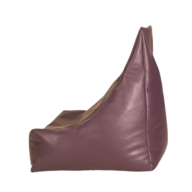Faux Leather Refillable Bean Bag Lounger, Purple