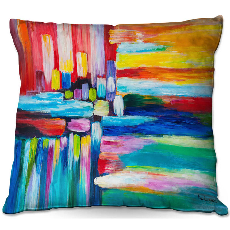 Abstract Reversible Throw Pillow, 18" x 18"
