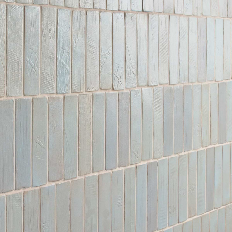 Impress 2X10 Handmade Matte Terracotta Subway Wall Tile, Azur Blue