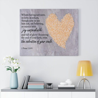 The Salvation of Your Souls 1 Peter 1:8-9 Christian Wall Art Bible Verse Print Ready to Hang -  Express Your Love Gifts, 3038841173