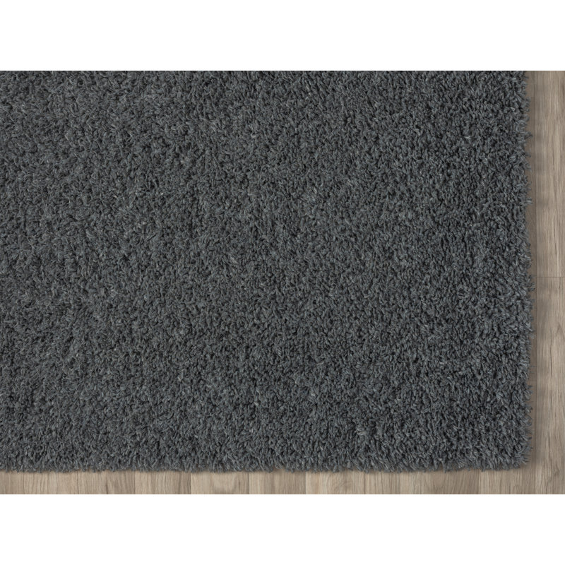 Shaggy Lush grey Rug, Rectangle 200 x 290cm