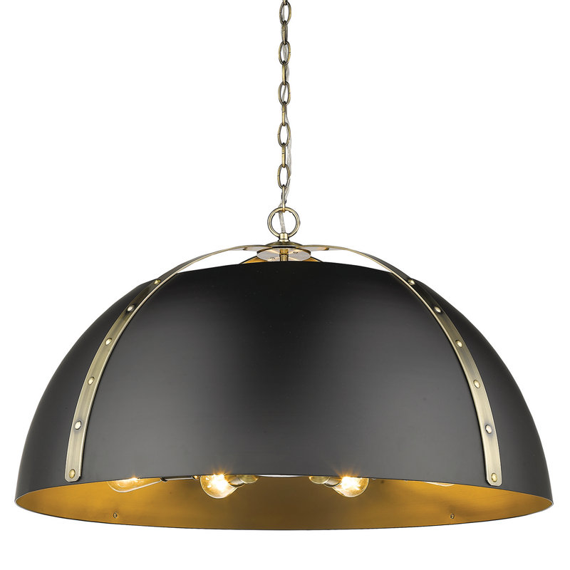 Architha 8 - Light Aged Brass Shaded Pendant