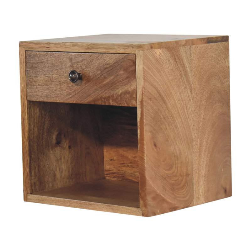 Apalachin 30cm W Solid Wood Bedside Table