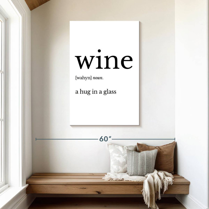 Wine Typography, 45" H x 30" W