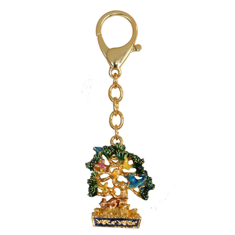 Feng Shui Import 2'' W Gold/Green Key Chain