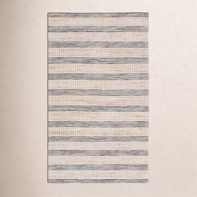 Hand-Tufted Striped Jute Wool Rug