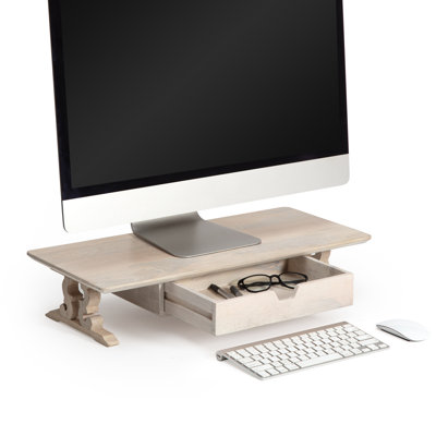Coyt Wood Monitor Stand with Drawer