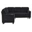 Canapé-lit modulaire convertible de 81 po avec lit escamotable de 81 po et canapé modulaire en chenille modulaire en L à 5 places avec méridienne de rangement et chargement USB pour le salon et l’appartement-757202211