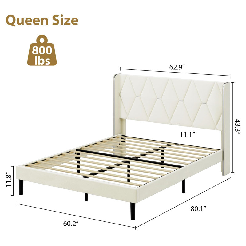 Upholstered Bed, Queen