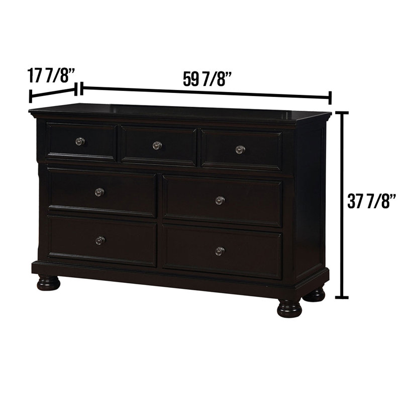 Commode 7 tiroirs Turcotte, Noir