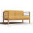 Joriene 3-Person Teak Outdoor Sofa with Sunbrella Dupione Cornsilk Cushion-2091916120
