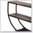Rustic Industrial Design Demilune Shape Textured Metal Distressed Wood Console Table