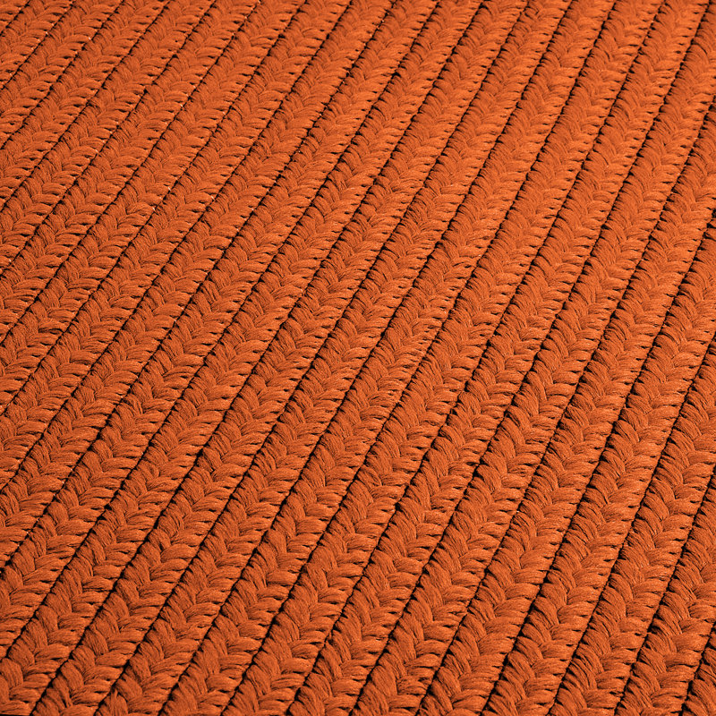 Tapis tressé orange Bryanna, Tapis de couloir 2 pi 4 po x 5 pi