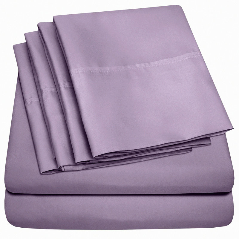 Plum Supreme Microfiber Full Sheet Set - 6 Piece Deep Pocket Bedding with Extra Pillow Cases - 1500 Thread Count Brushed Full Size Bed Sheets