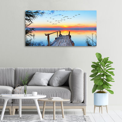 Pier At The Lake - Wrapped Canvas Print