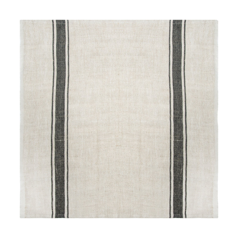 Marseille Square Napkin, Black/Natural