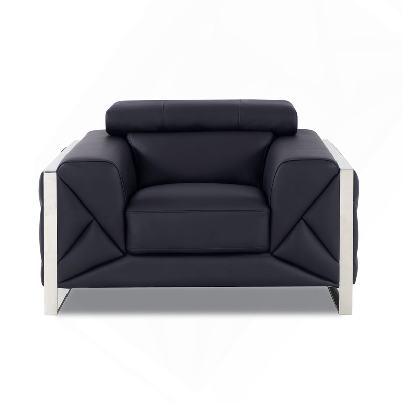 Chaise en cuir fleur, Noir