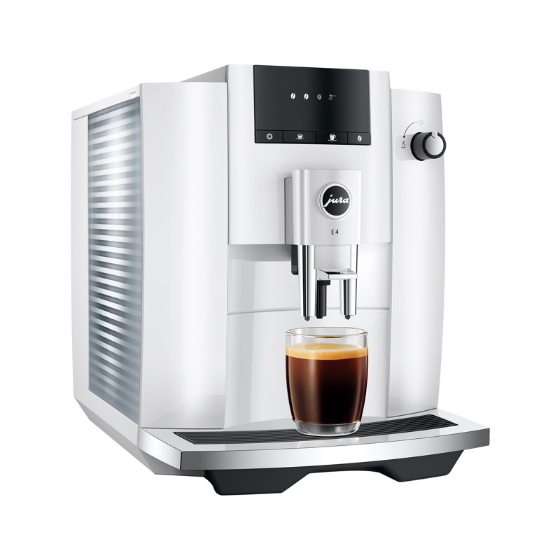 JURA E4 Fully Automatic Coffee & Espresso Machine, Piano White