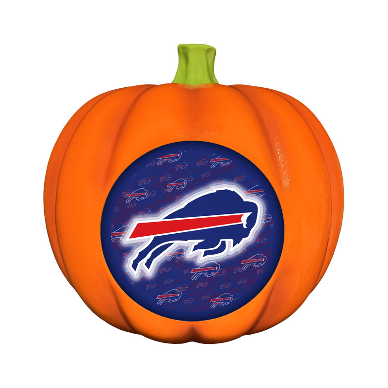 Décoration citrouille en résine avec logo DEL 3D des Buffalo Bills de la NFL | 25 cm
