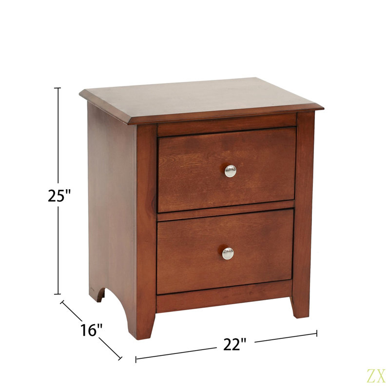 Table de chevet avec 2 tiroirs Selma
