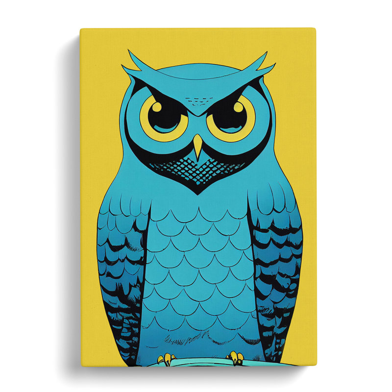 Owl In Pop Art - Wrapped Canvas, 50cm H x 35cm W x 3cm D