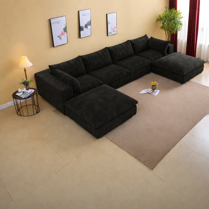 Canapé Cloud Luxury, tissu velours côtelé, conception modulaire pour n'importe quelle pièce