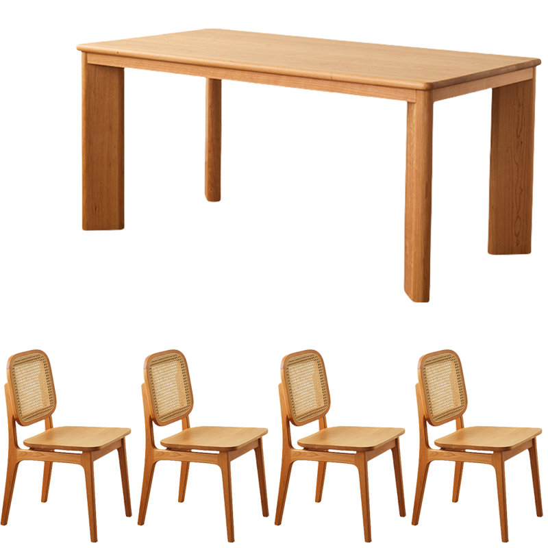 ASS Comfort Zone Cherry Wood Rectangular Dining Table Set | Wayfair