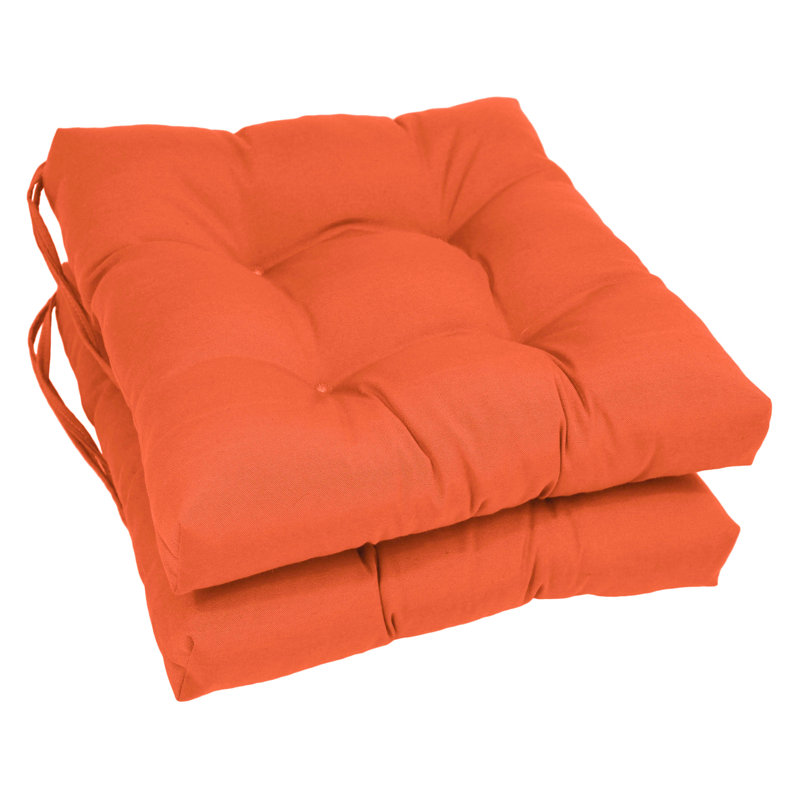 Coussins de chaise carrée en sergé de 16 pouces, Tangerine
