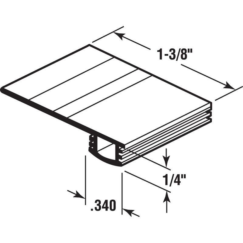 Porte coupe-froid de porte coulissante en vinyle noire de 3/4 po à 1-3 / 8 po x 7 pi (paquet simple)