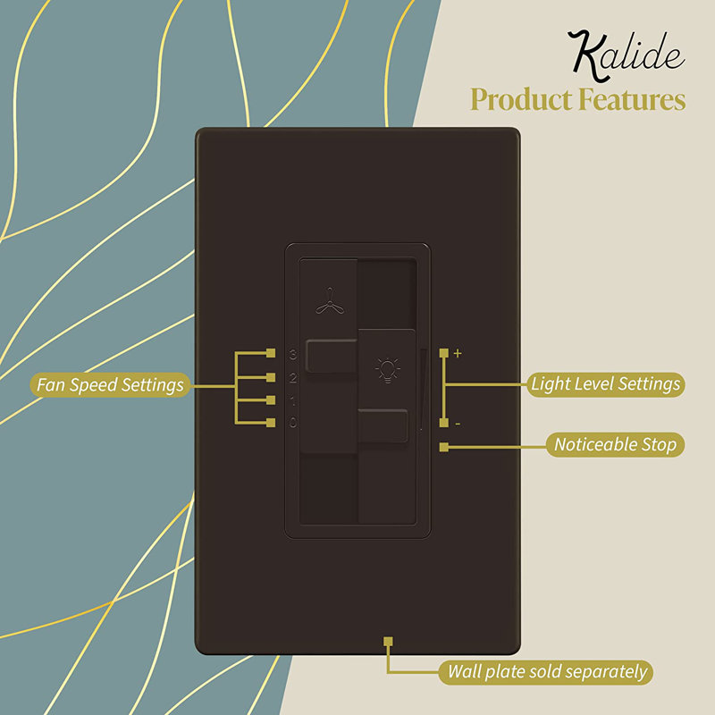 Gradateur à 3 voies de 150 watts TopGreener Kalide 15 po - Brun (paquet de 3), Brun
