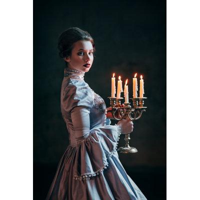 Femme en robe victorienne - Photographie sur toile tendue