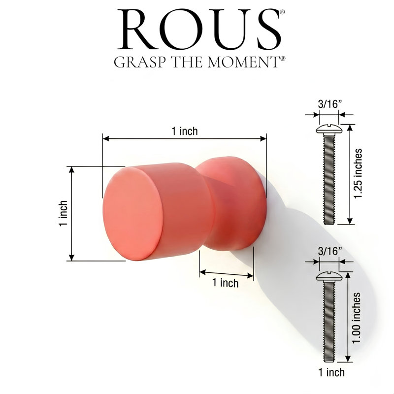 ROUS Harwdare Mid-Century Modern Hourglass Knob, Blush (Pink)