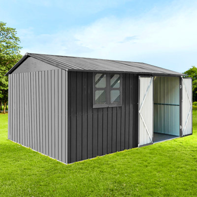 Metal Garden Shed, Outdoor Storage Shed With Window, Goods Shelves