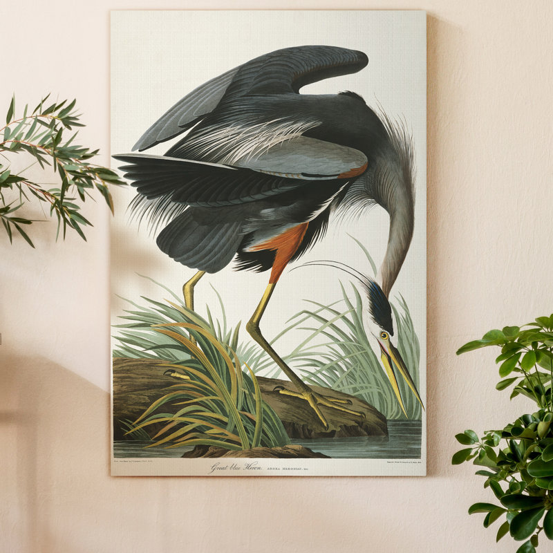 « Pl 211 Great Blue Heron », reproduction d’art sur toile tendue, H 48 po x l 32 po x P 1 po