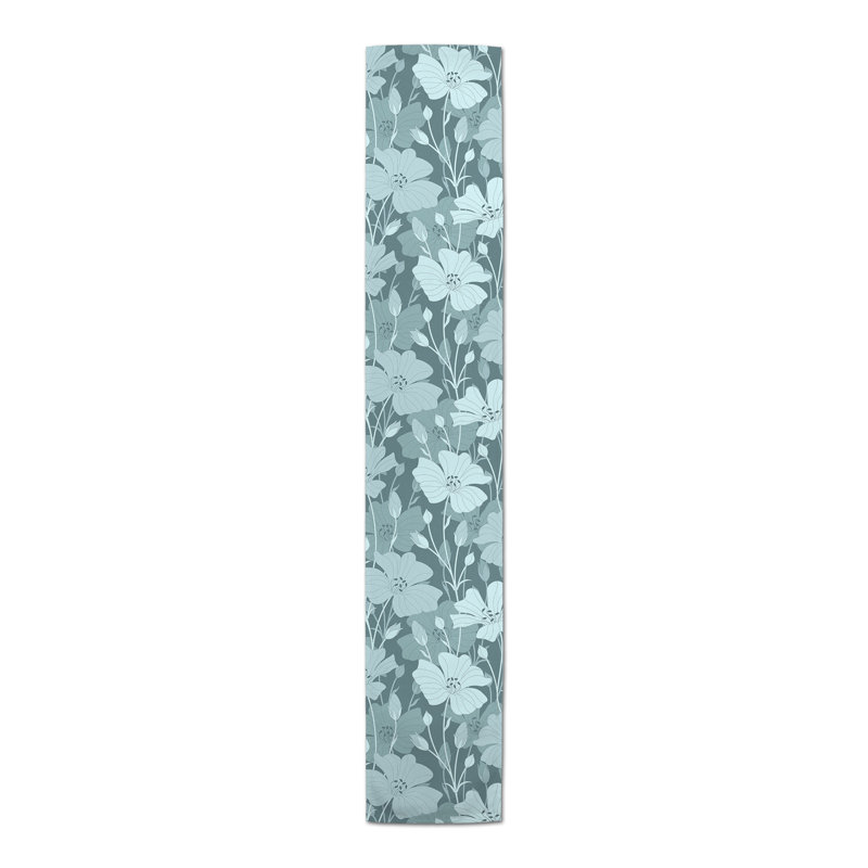 Chemin de table Ameiah, 90 po x 16 po, Bleu sarcelle