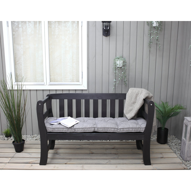 Deale Solid Wood Pine Outdoor Bench, Dark Brown