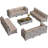  12 - Person Outdoor Wicker Patio Conversation Furniture Set with Cushions-1816889128