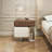 Modern Wood Nightstand With Walnut Veneer And Stainless Steel Leg-1891961711