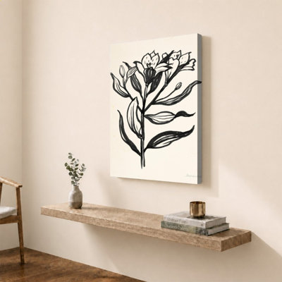 «Ink Flower I Cream» par Sara Zieve Miller - Impression sur toile