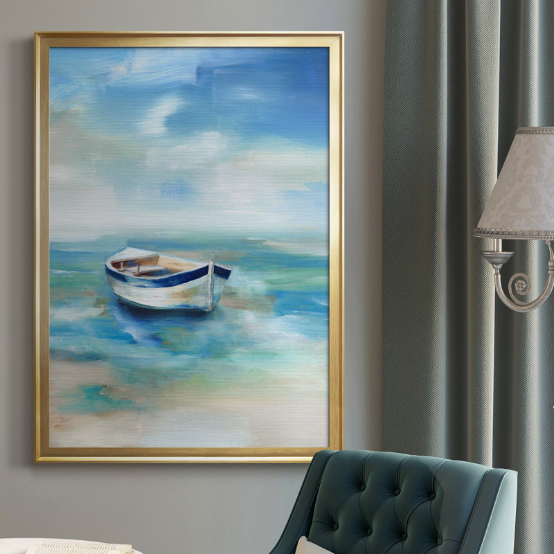 Solitude Shore - Peinture sur toile encadrée, Or, H 42,5 po x l 30,5 po x P 1 po