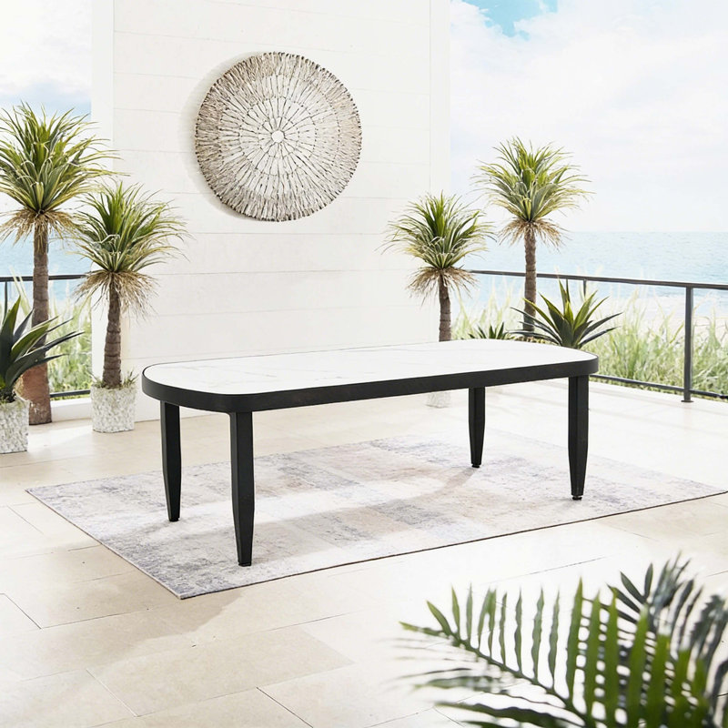 Table basse moderne d'extérieur Elegance Arc, 16.14" H x 47.24" W x 23.62" D
