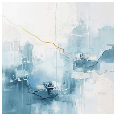 Tapis de bain abstrait bleu