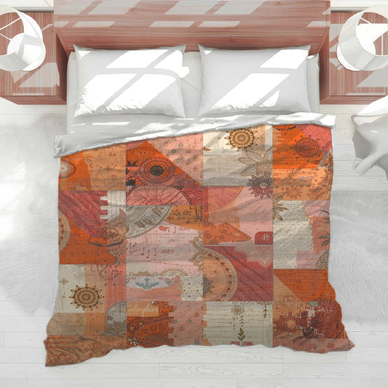 Bohemian Patchwork Pattern Comforter, Queen